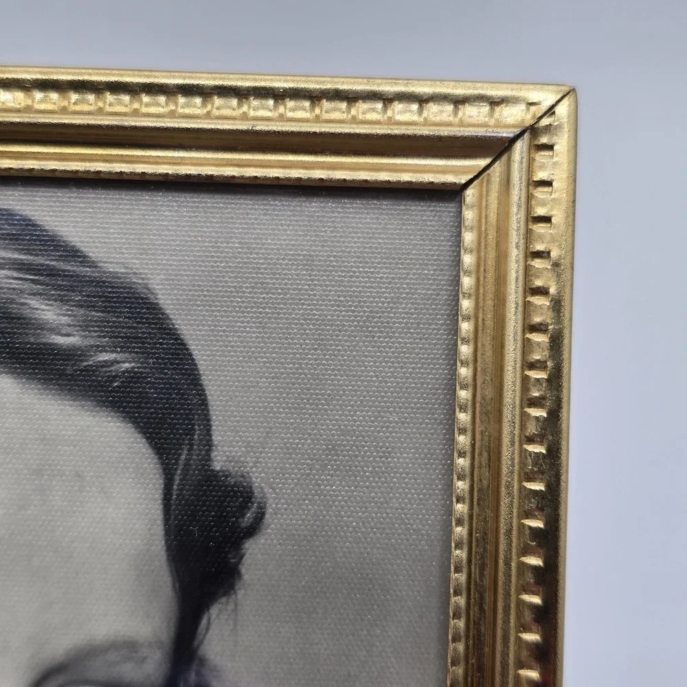 MCM Brass/Gold Tone Metal Picture Frames With Photo‎ Of Teen Girl 70s